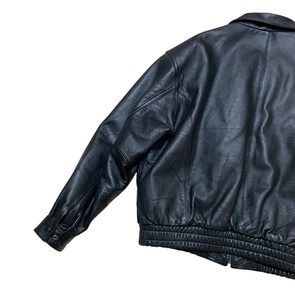 Vintage 1990s Gianti Collection Bomber Leather Jacket Streetwear Moto Jacket - Picture 13 of 16